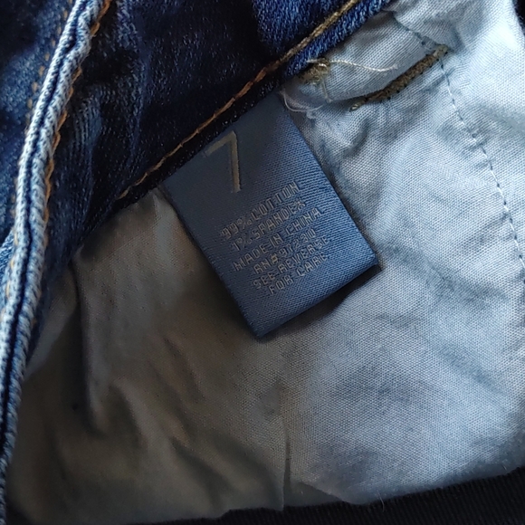 Almost Famous Distressed High Rise Blue Jeans - Picture 4 of 8